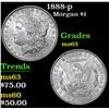 Image 1 : 1888-p Morgan Dollar $1 Grades Select Unc