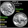 Image 1 : 1921-p Buffalo Nickel 5c Grades vf+