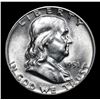 Image 2 : 1951-p Franklin Half Dollar 50c Grades Choice Unc+ FBL
