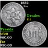 Image 1 : 1852 Three Cent Silver 3cs Grades f+