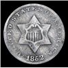 Image 2 : 1852 Three Cent Silver 3cs Grades f+