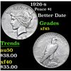 Image 1 : 1926-s Peace Dollar $1 Grades xf+
