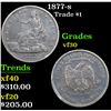 Image 1 : 1877-s Trade Dollar $1 Grades vf++