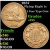Image 1 : 1857 Flying Eagle Cent 1c Grades vf++