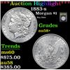 Image 1 : ***Auction Highlight*** 1883-s Morgan Dollar $1 Graded Choice AU/BU Slider+ By USCG (fc)