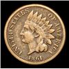 Image 2 : 1861 Indian Cent 1c Grades vf++