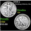 Image 1 : 1918-s Walking Liberty Half Dollar 50c Grades f+
