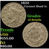 Image 1 : 1822 Coronet Head Large Cent 1c Grades vf details
