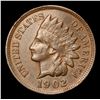 Image 2 : 1902 Indian Cent 1c Grades xf+