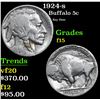 Image 1 : 1924-s Buffalo Nickel 5c Grades f+