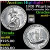 Image 1 : ***Auction Highlight*** 1920 Pilgrim Old Commem Half Dollar 50c Graded GEM+ Unc By USCG (fc)