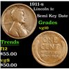 Image 1 : 1911-s Lincoln Cent 1c Grades vg+