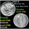 Image 1 : 1937-d Mercury Dime 10c Grades Choice Unc+ FSB