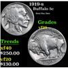 Image 1 : 1919-s Buffalo Nickel 5c Grades vf+