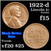 Image 1 : 1922-d Lincoln Cent 1c Grades f+