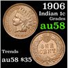 Image 1 : 1906 Indian Cent 1c Grades Choice AU/BU Slider