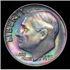 Image 2 : 1972-p Rainbow Toned Roosevelt Dime 10c Grades Choice+ Unc