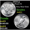 Image 1 : 1925-p Peace Dollar $1 Grades Choice+ Unc