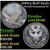 Image 1 : 2008-p Bald Eagle Modern Commerative $1 1 Grades Choice Proof Deep Cameo