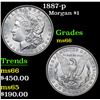 Image 1 : 1887-p Morgan Dollar $1 Grades GEM+ Unc