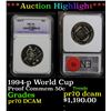 Image 1 : ***Auction Highlight*** 1994-p World Cup Proof Commem 50c 50c Graded Perfection Gem++ Unc By ENG (fc