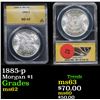 Image 1 : ANACS 1885-p Morgan Dollar $1 Graded ms62 By ANACS