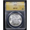 Image 2 : ANACS 1885-p Morgan Dollar $1 Graded ms62 By ANACS