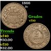 Image 1 : 1866 Two Cent Piece 2c Grades vf++