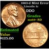 Image 1 : 1963-d Mint Error Lincoln Cent 1c Grades Select+ Unc RD