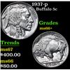 Image 1 : 1937-p Buffalo Nickel 5c Grades GEM++ Unc