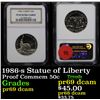 Image 1 : NGC 1986-s Statue of Liberty Proof Commem 50c 50c Graded pr69 dcam By NGC