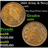 Image 1 : 1863 Army & Navy Civil War Token 1c Grades Select AU