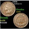 Image 1 : 1906 Indian Cent 1c Grades Select AU