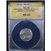 Image 2 : ANACS Mint Error Jefferson  5c Struck On Scrap Jefferson Nickel 5c Graded ms60 By ANACS
