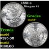 Image 1 : 1881-s Morgan Dollar $1 Grades GEM+ Unc