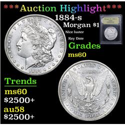 ***Auction Highlight*** 1884-s Morgan Dollar $1 Graded BU By USCG (fc)