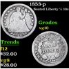 Image 1 : 1853-p Seated Liberty Half Dime 1/2 10c Grades vg+