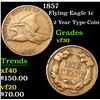 Image 1 : 1857 Flying Eagle Cent 1c Grades vf++