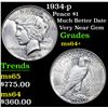 Image 1 : 1934-p Peace Dollar $1 Grades Choice+ Unc