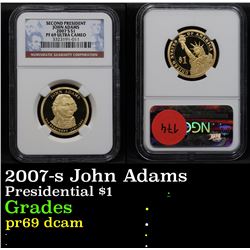 NGC 2007-s John Adams Presidential Dollar $1 Graded pr69 dcam By NGC