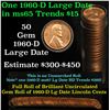 Image 1 : Full roll of 1960-d Lincoln Cents 1c Uncirculated Condition . .