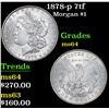 Image 1 : 1878-p 7tf Morgan Dollar $1 Grades Choice Unc