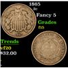 Image 1 : 1865 Two Cent Piece 2c Grades f+