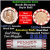 Image 1 : Mixed small cents 1c orig shotgun roll,1919-s Wheat Cent, 1927-d Wheat Cent other end