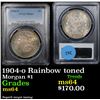 Image 1 : 1904-o Rainbow Toned Morgan Dollar $1 Graded ms64 by PCGS