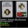 Image 1 : NGC 2010-s James Buchanan Presidential Dollar $1 Graded pr69 dcam By NGC