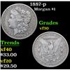 Image 1 : 1887-p Morgan Dollar $1 Grades vf++