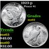 Image 1 : 1923-p Peace Dollar $1 Grades Select Unc