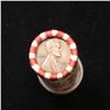 Image 3 : Mixed small cents 1c orig shotgun roll, 1919-d Wheat Cent, 1896 Indian Cent other end
