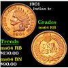 Image 1 : 1901 Indian Cent 1c Grades Choice Unc RB